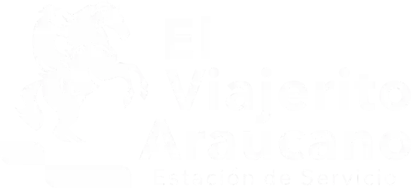 Logotipo con un caballo encabritado y el texto "El Viajerito Araucano - Estación de servicio" en español.