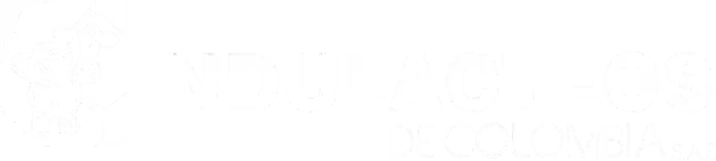 Logotipo con el texto "INDULACTEOS DE COLOMBIA". El logotipo también incluye una VACA estilizada.